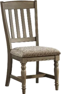 Balboa Park Roasted Oak Slat Back Upholstered Dining Chair