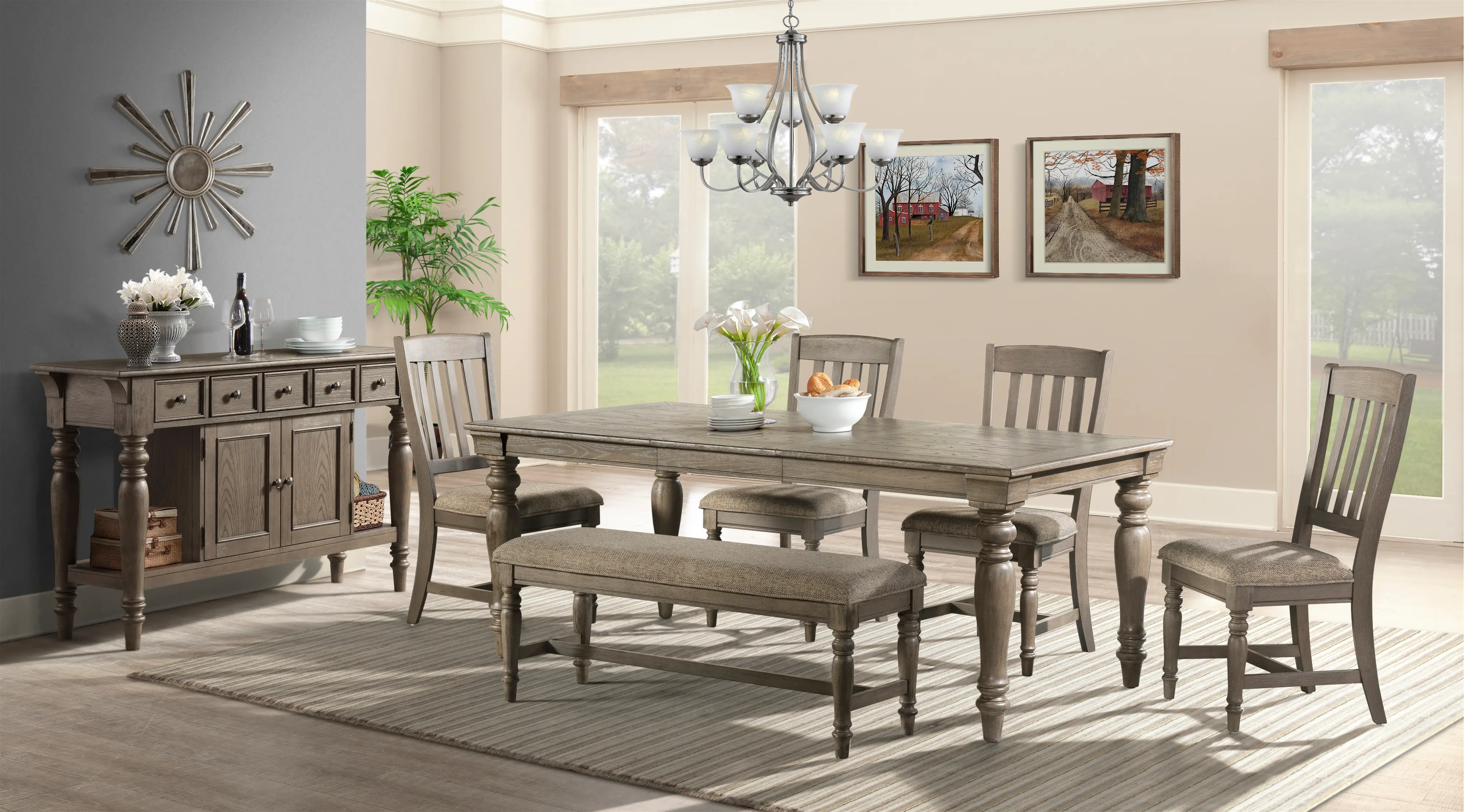 Balboa Park Roasted Oak 6 Piece Dining Set-2