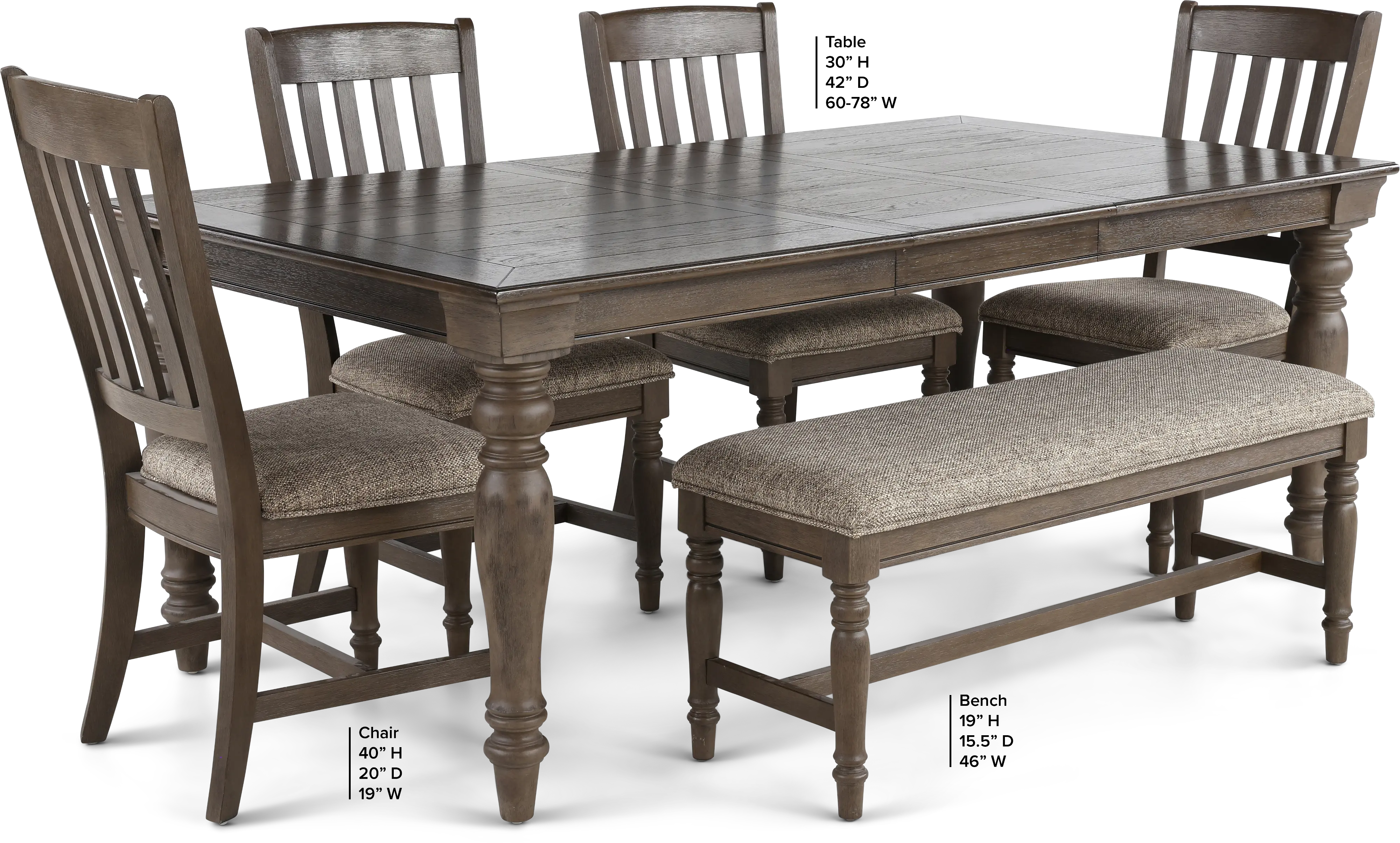 Balboa Park Roasted Oak 6 Piece Dining Set-3