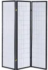 Black and White Transitional 3 Panel Folding Screen - Alberto