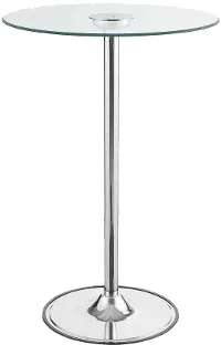 LED Light Up Chrome and Glass Bar Table - Braden