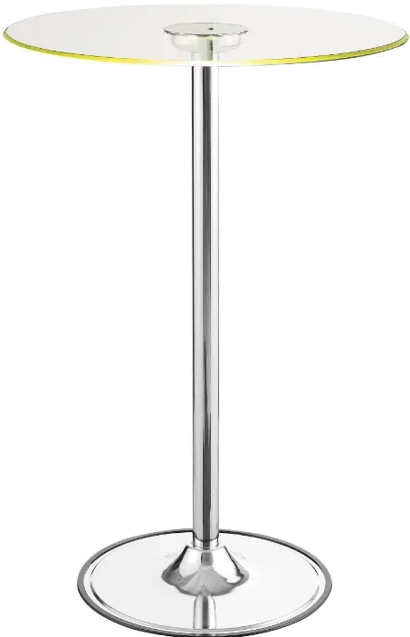 LED Light Up Chrome and Glass Bar Table - Braden-3