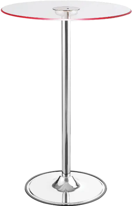 LED Light Up Chrome and Glass Bar Table - Braden-5