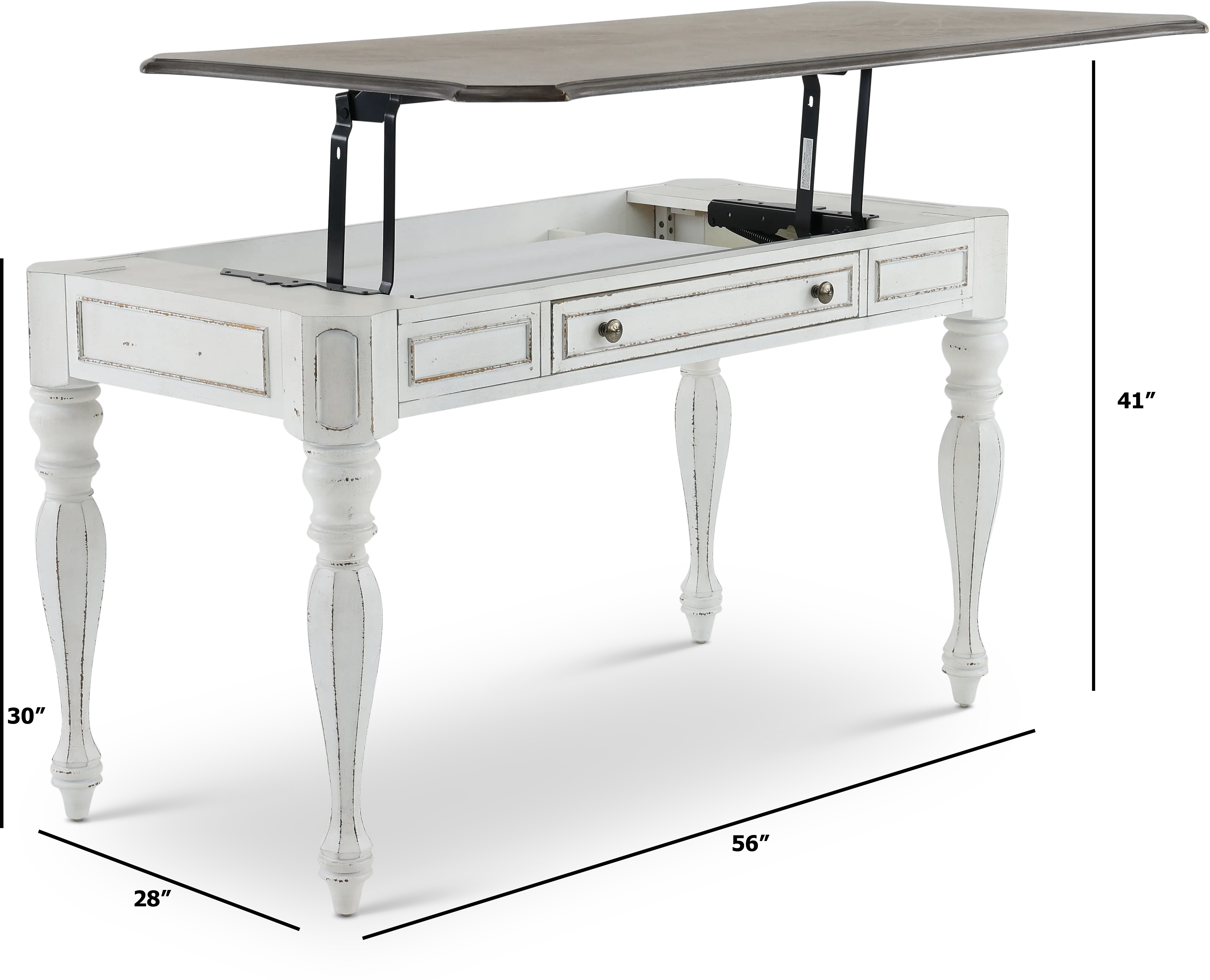 244-HO109 Magnolia Manor Antique White Lift-top Desk-3