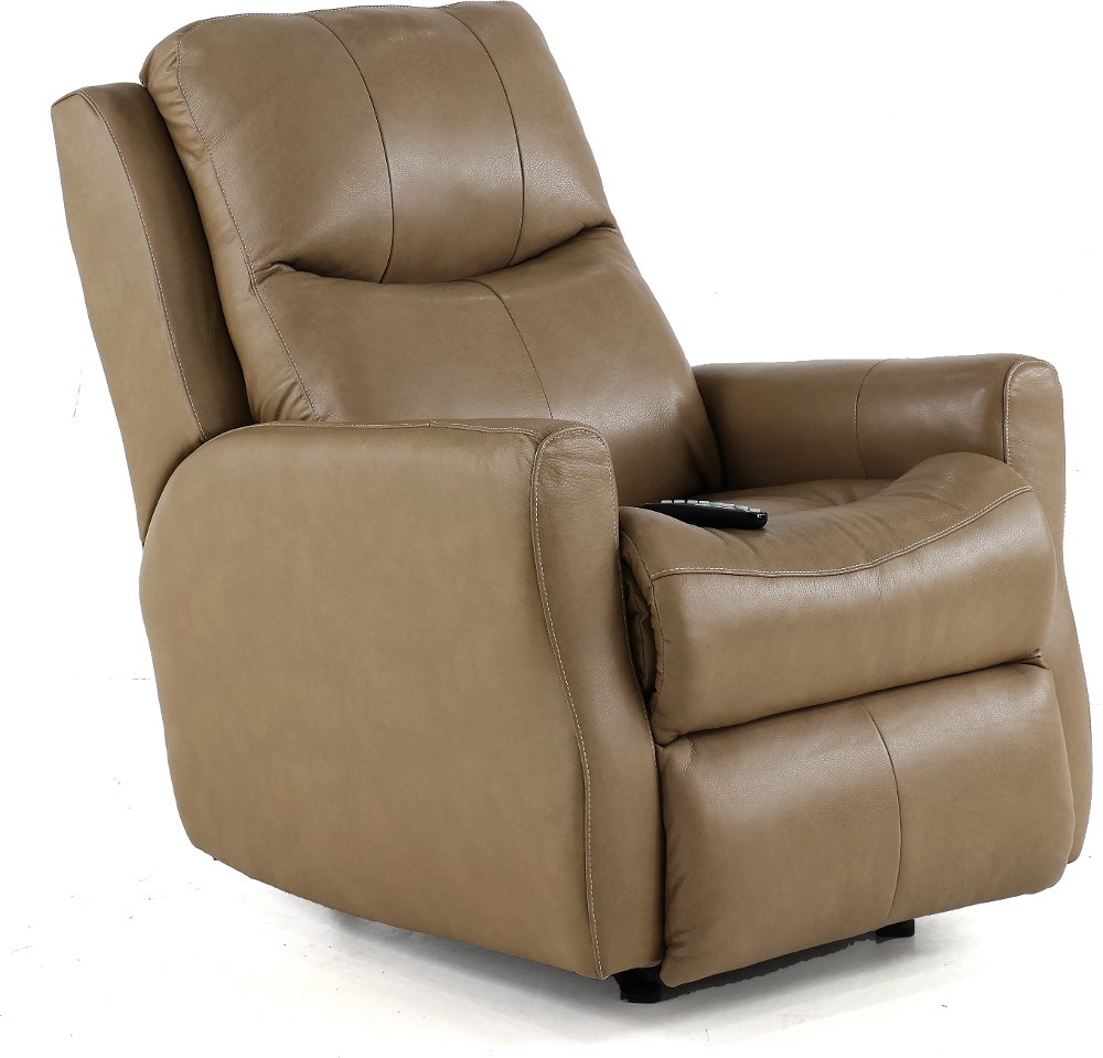Jack Sand Tan SoCozi Leather-Match Rocking Power Recliner
