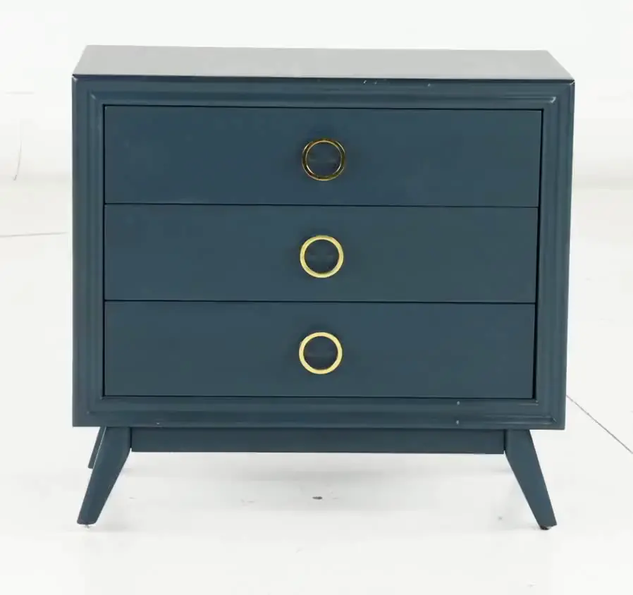 Pomeroy Indigo Blue 3 Drawer Chest with Gold Hardware-4