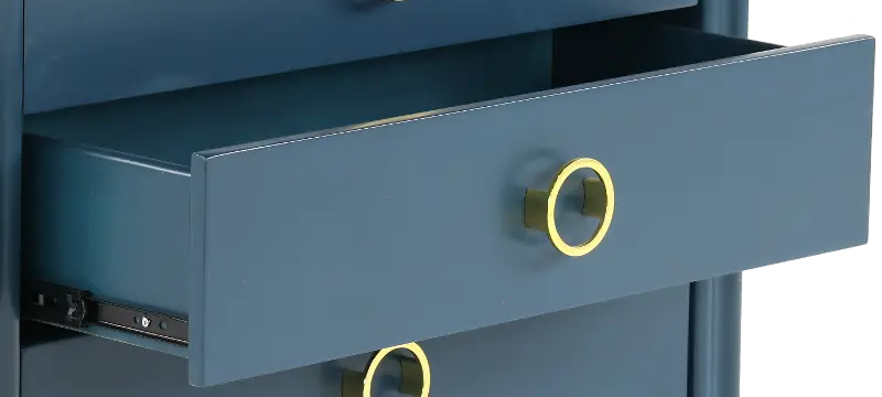 Pomeroy Indigo Blue 3 Drawer Chest with Gold Hardware | RC Willey