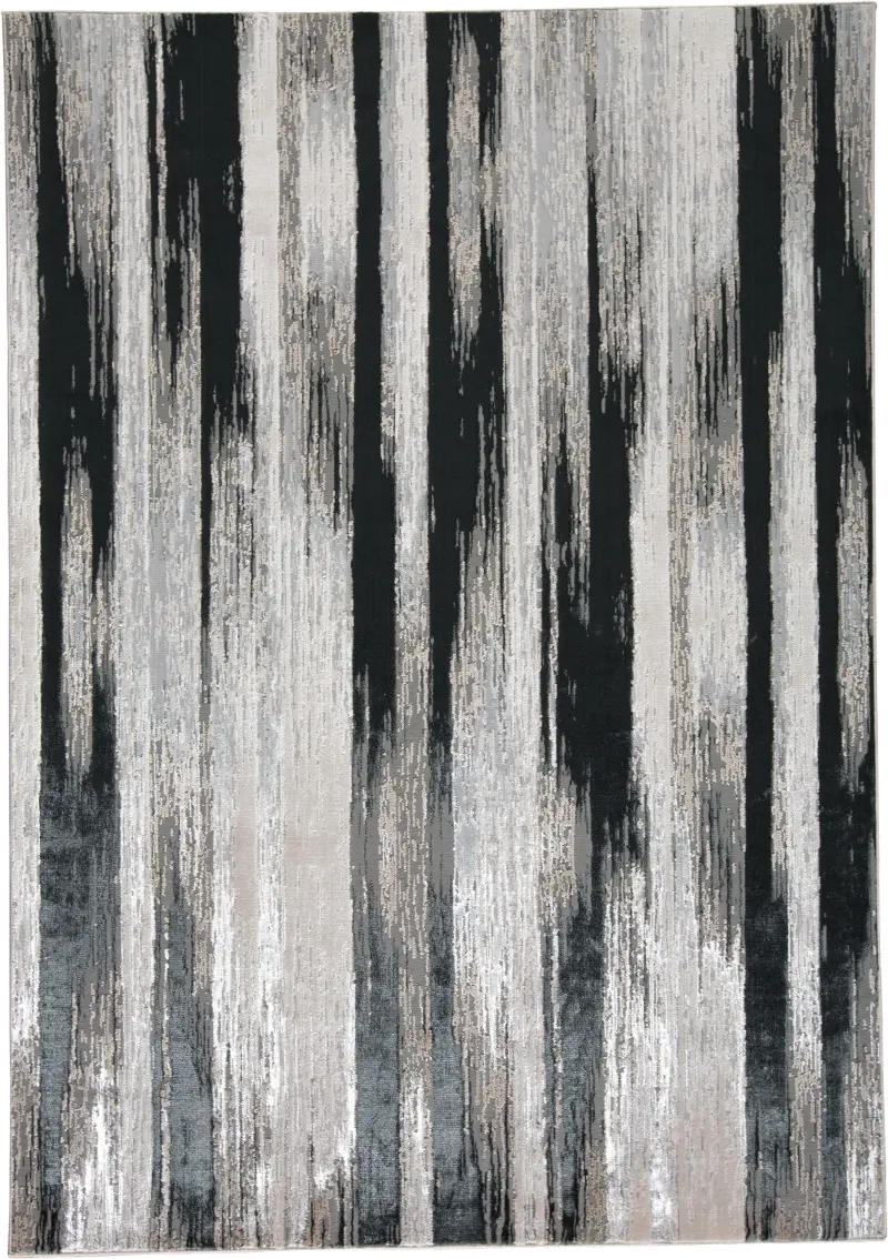 Micah 5 x 8 Black and Silver Area Rug