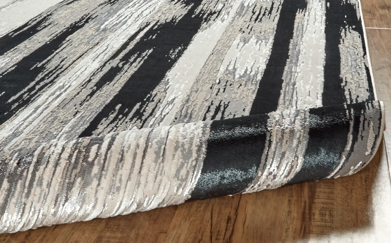 Micah 5 x 8 Black and Silver Area Rug-5