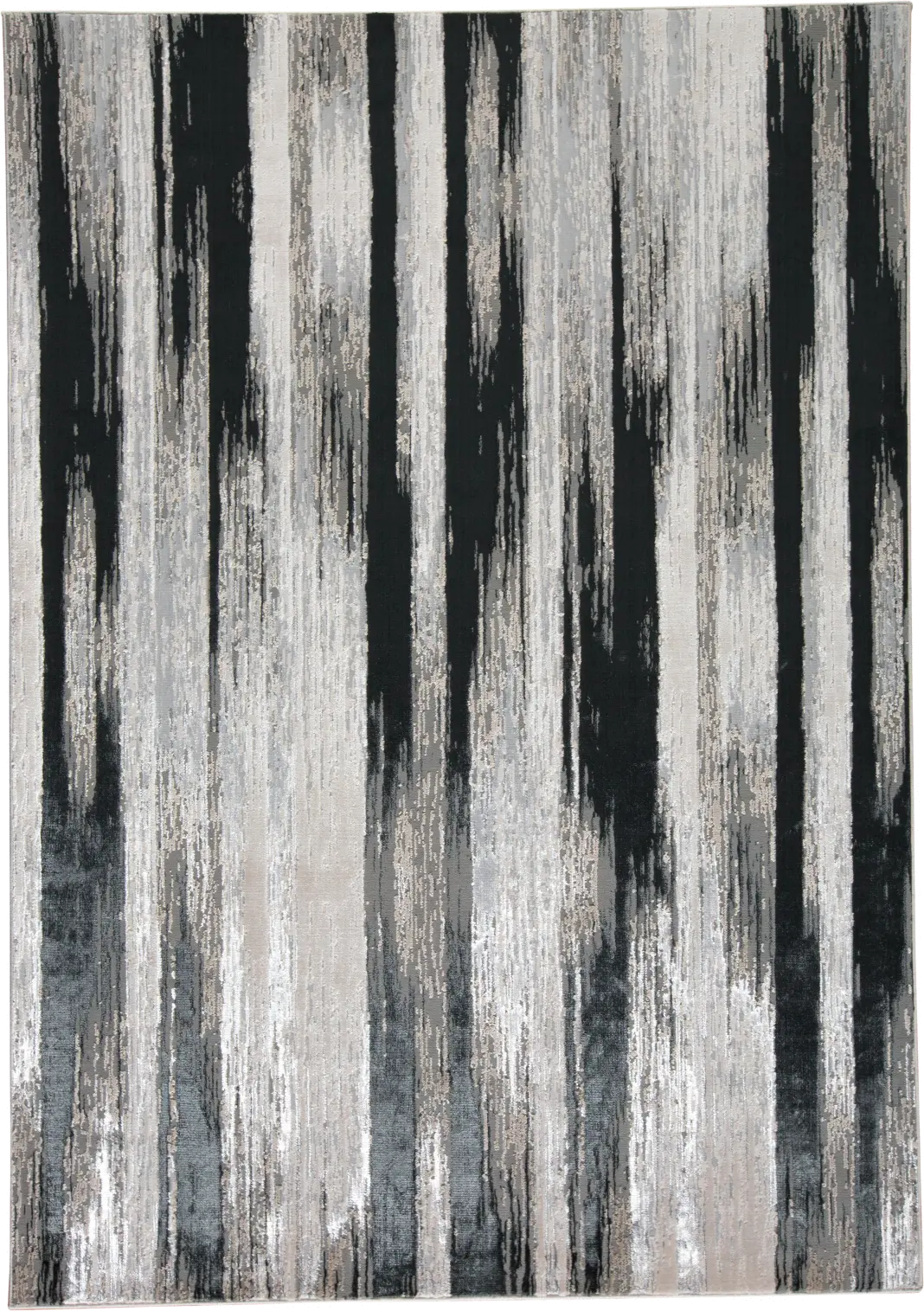 Micah 8 x 11 Black and Silver Area Rug-1