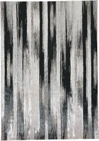 Micah 8 x 11 Black and Silver Area Rug