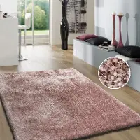 Shaggy Viscose 8 x 10 Dusty Pink Shag Rug