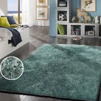 Shaggy Viscose 8 x 10 Marine Blue Shag Rug