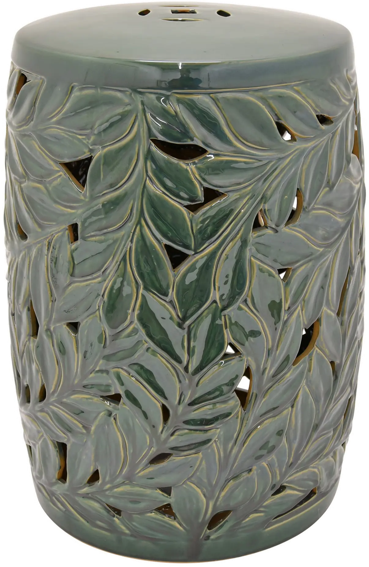 Dark Green Leaf Garden Stool-1