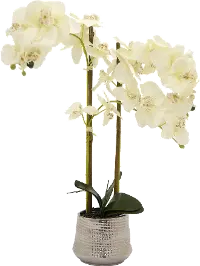 Faux Orchid Flower Pot Arrangement