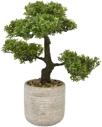 Green Faux Bonsai Pot Arrangement