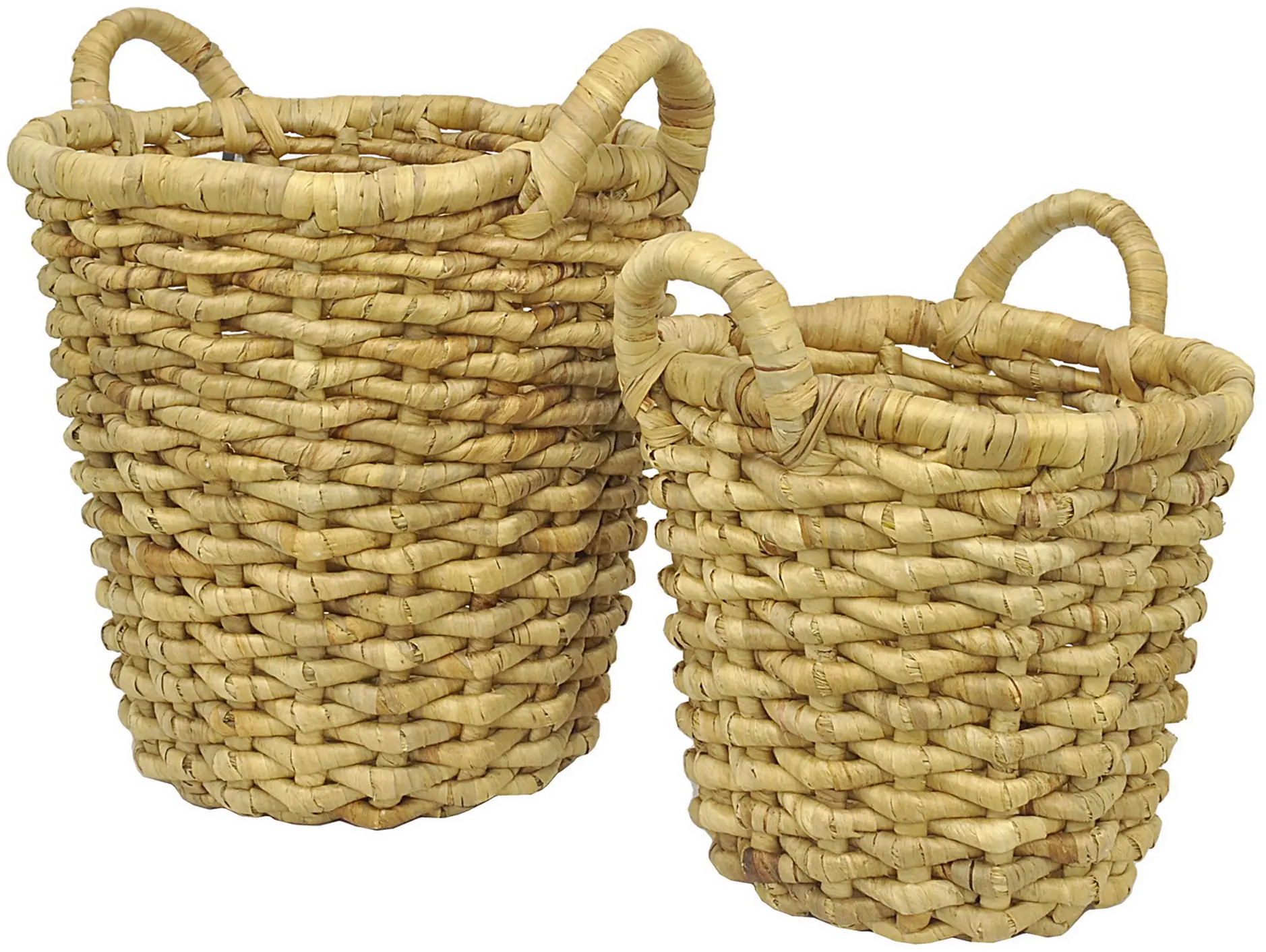 18 Inch Natural Water Hyacinth Basket with Handles-1