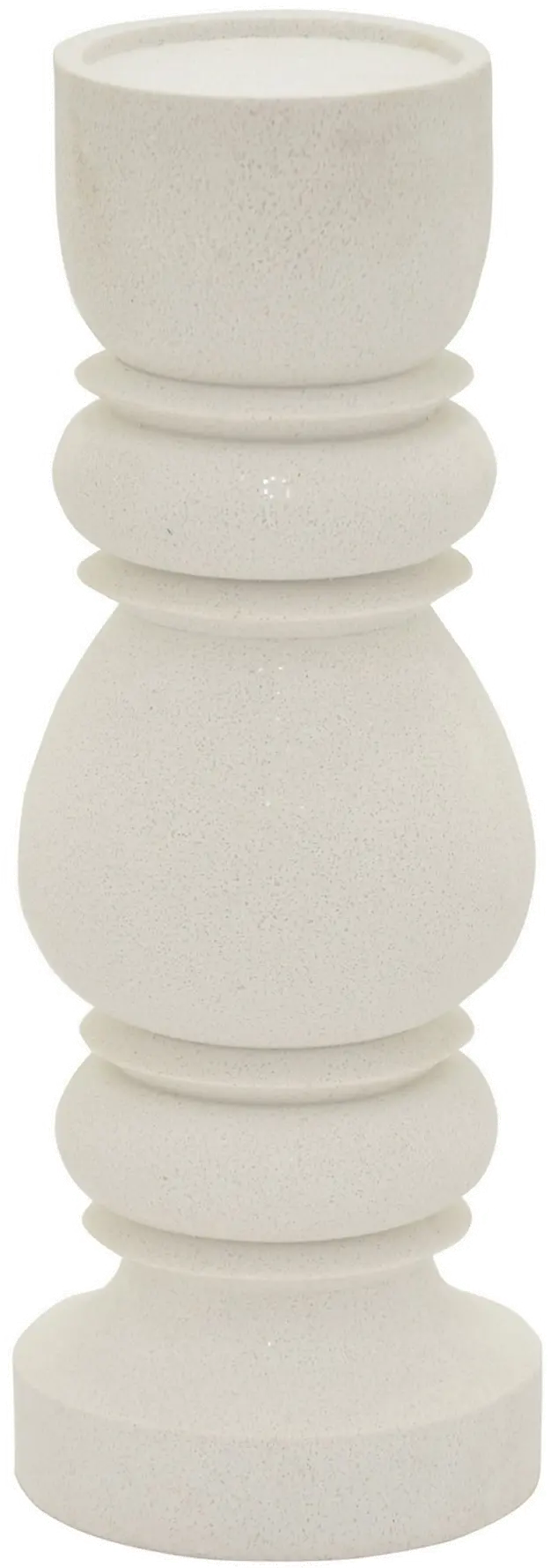 14  White Stone Look Candle Holder-1