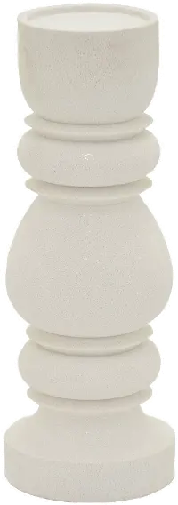 14  White Stone Look Candle Holder