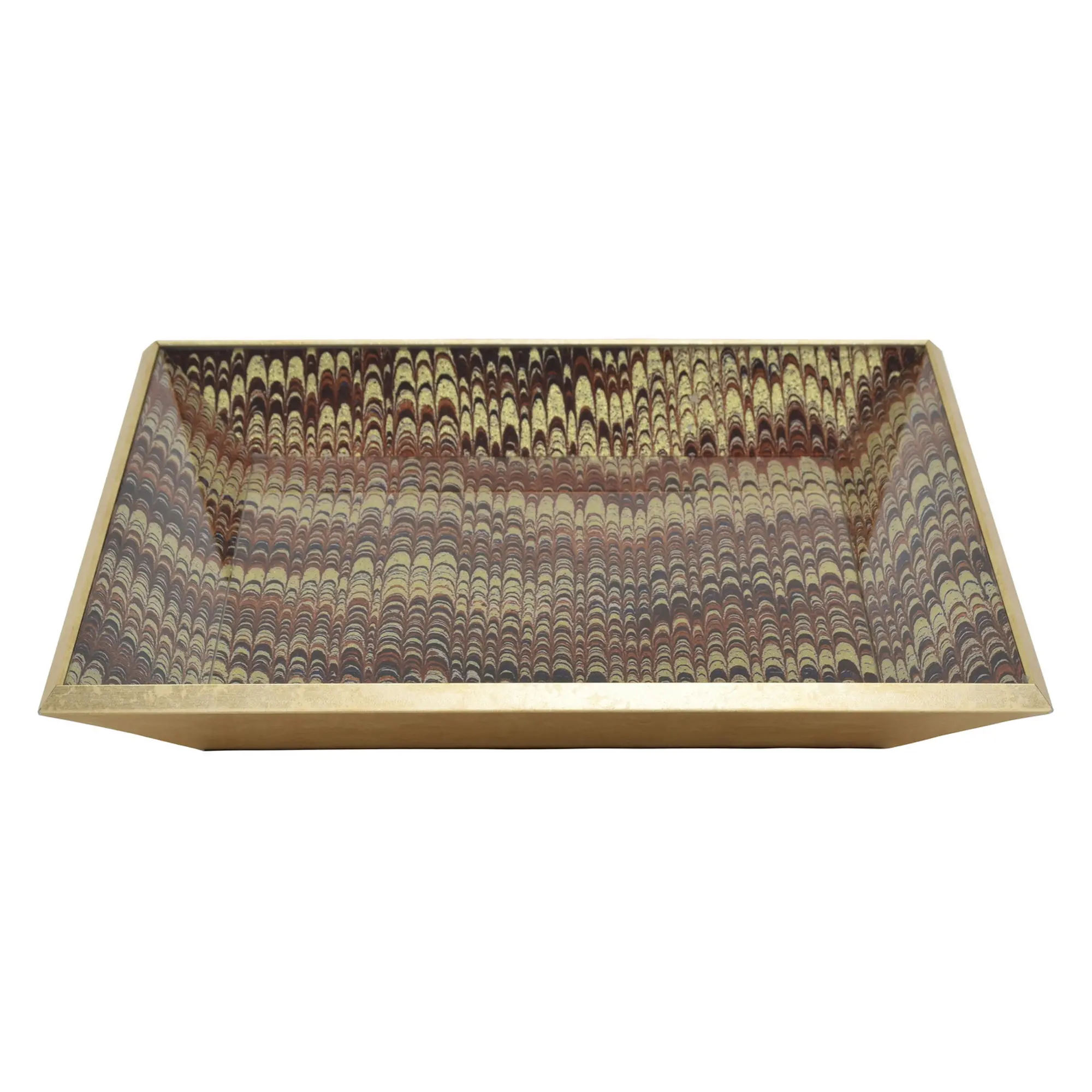 15 Inch Square Coral Glass Tray-1