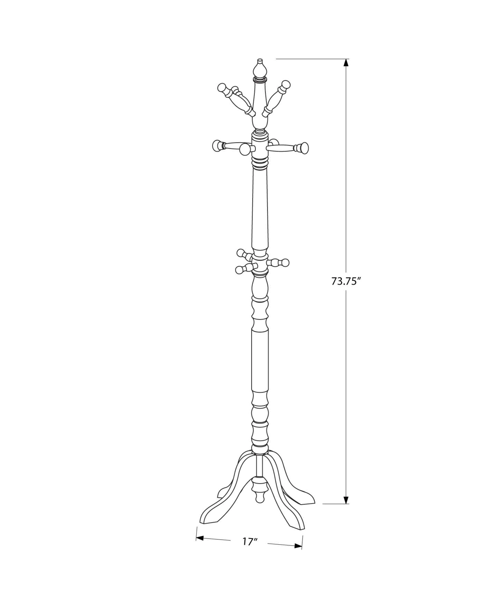 Antique White Wood Traditional Coat Rack-1