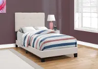 Contemporary Beige Twin Upholstered Bed