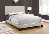 Contemporary Beige Full Upholstered Bed