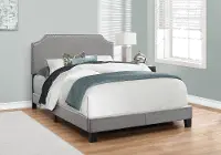 Classic Contemporary Gray Full Upholstered Bed