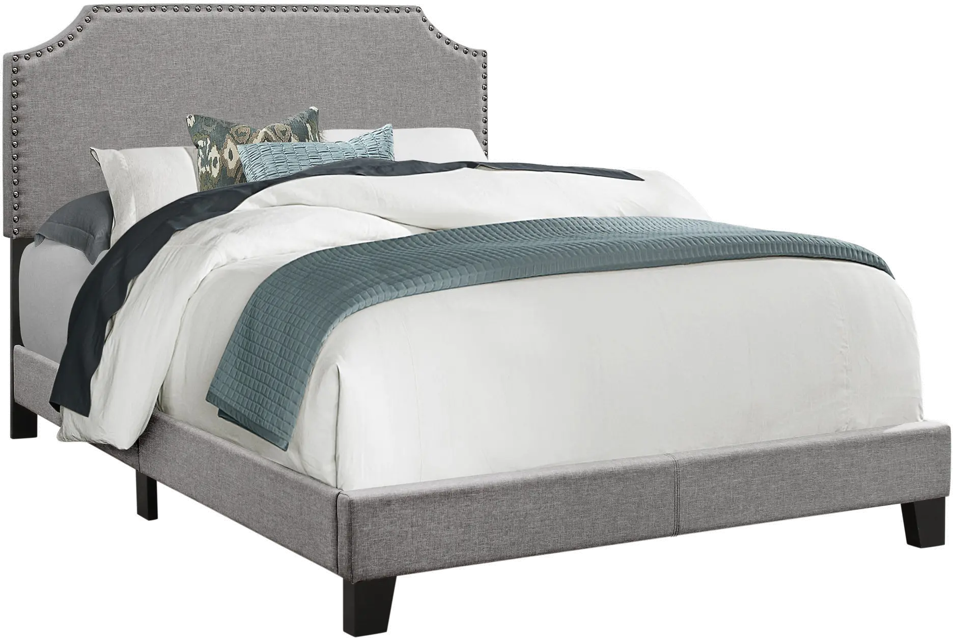 Classic Contemporary Gray Full Upholstered Bed-1