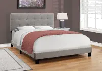 Contemporary Gray Queen Upholstered Bed