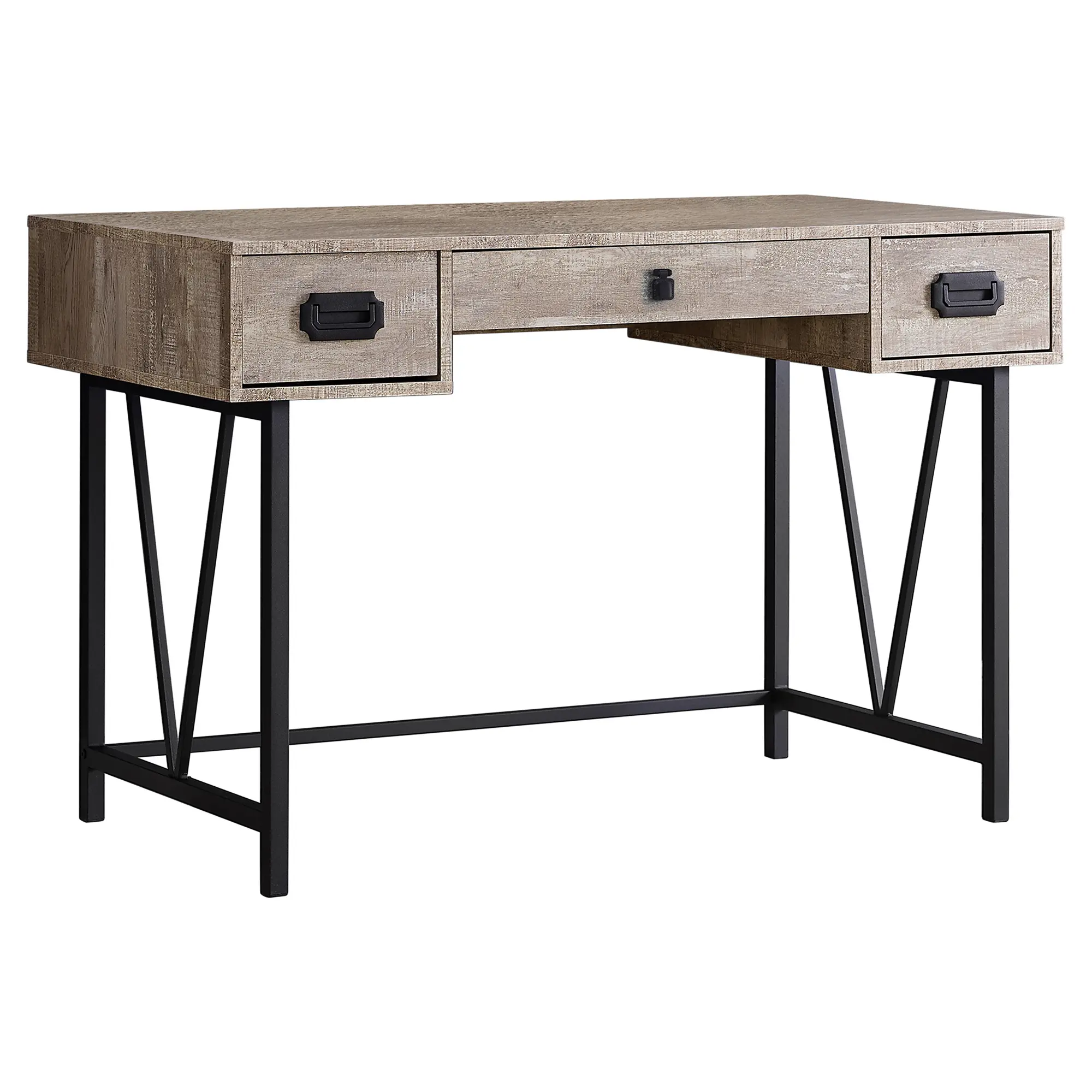 Taupe Reclaimed Wood 48 Inch Wood Computer Desk-2