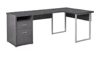 Gray L-Shaped Computer Desk