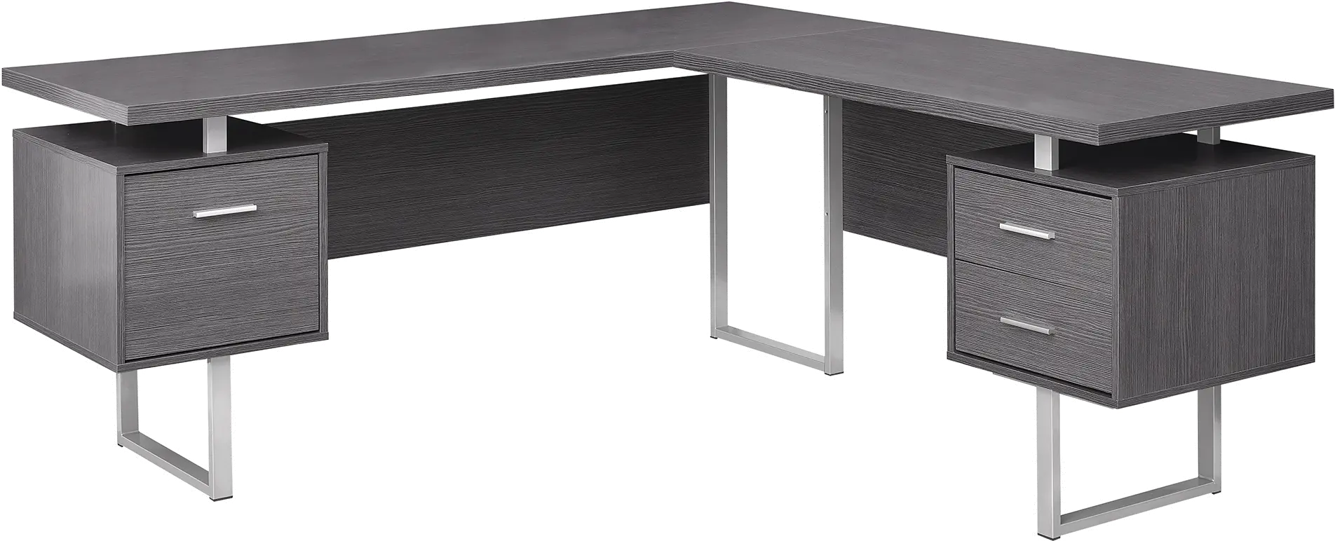 Gray 60 Inch L-Shaped Computer Desk -3