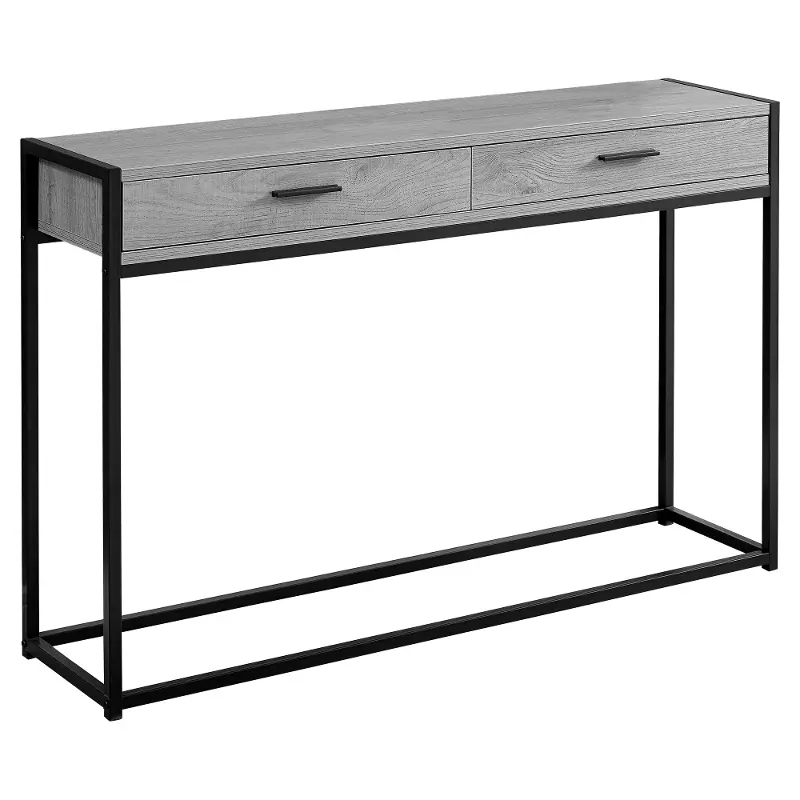 Gray and Black Metal Sofa Table