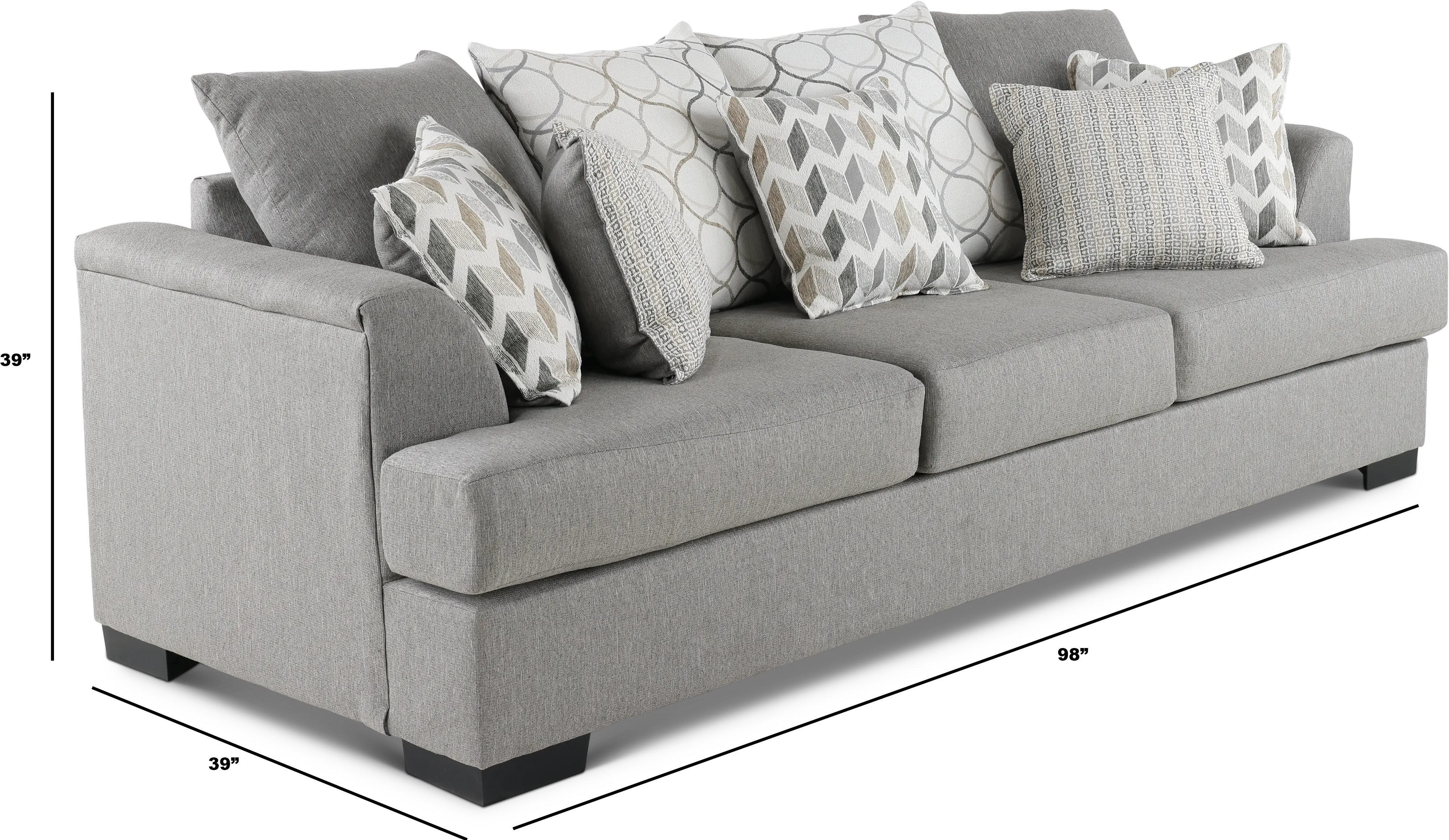 PASSOF/JUSSTO Passport Gray Sofa-3