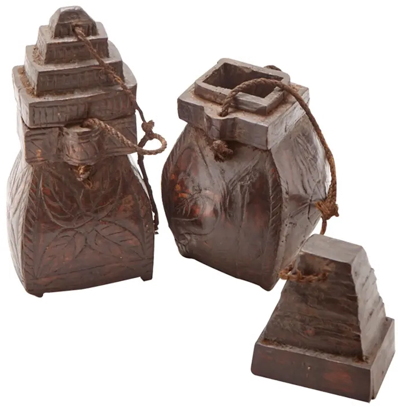 Assorted Wooden Antique Pot with Lid