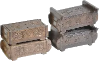 Assorted Antique Ornate Wooden Spice Box