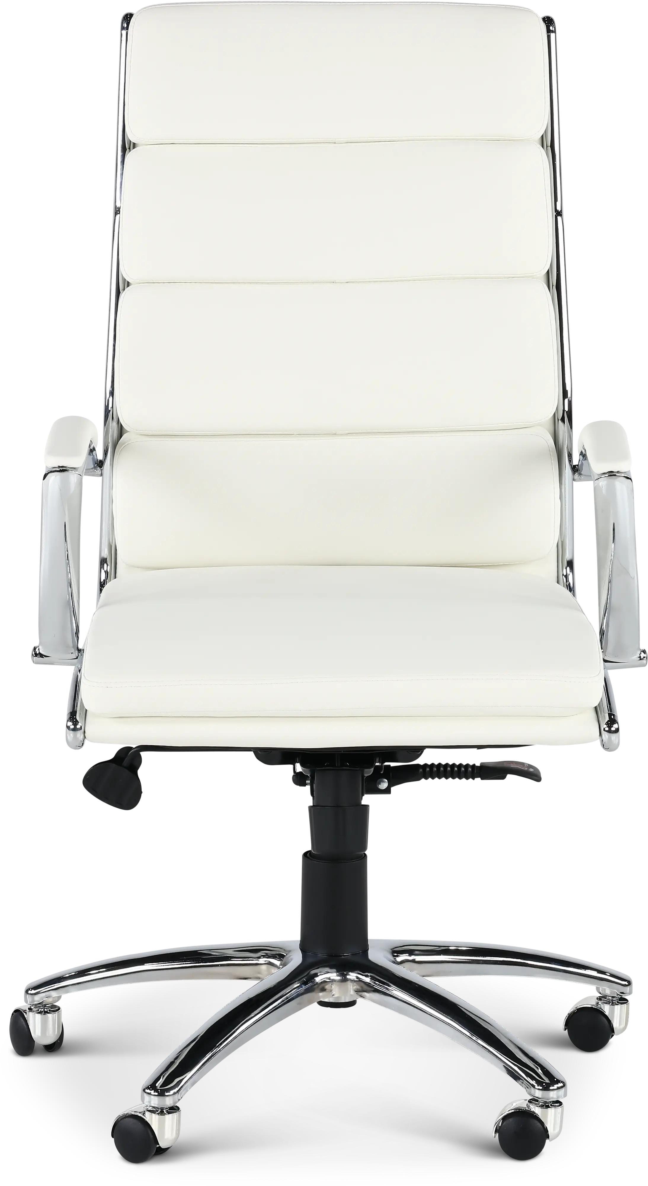 Modern White Office Chair with Padded Armrest-2