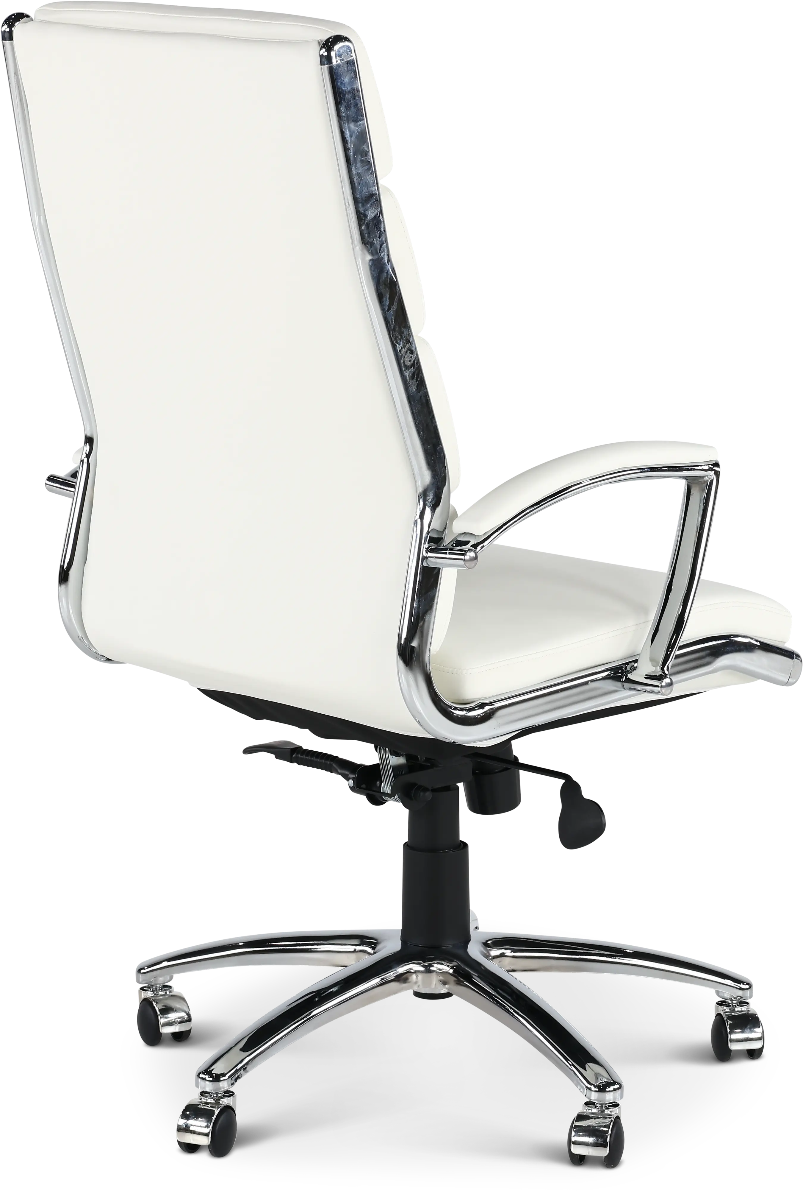 Modern White Office Chair with Padded Armrest-5