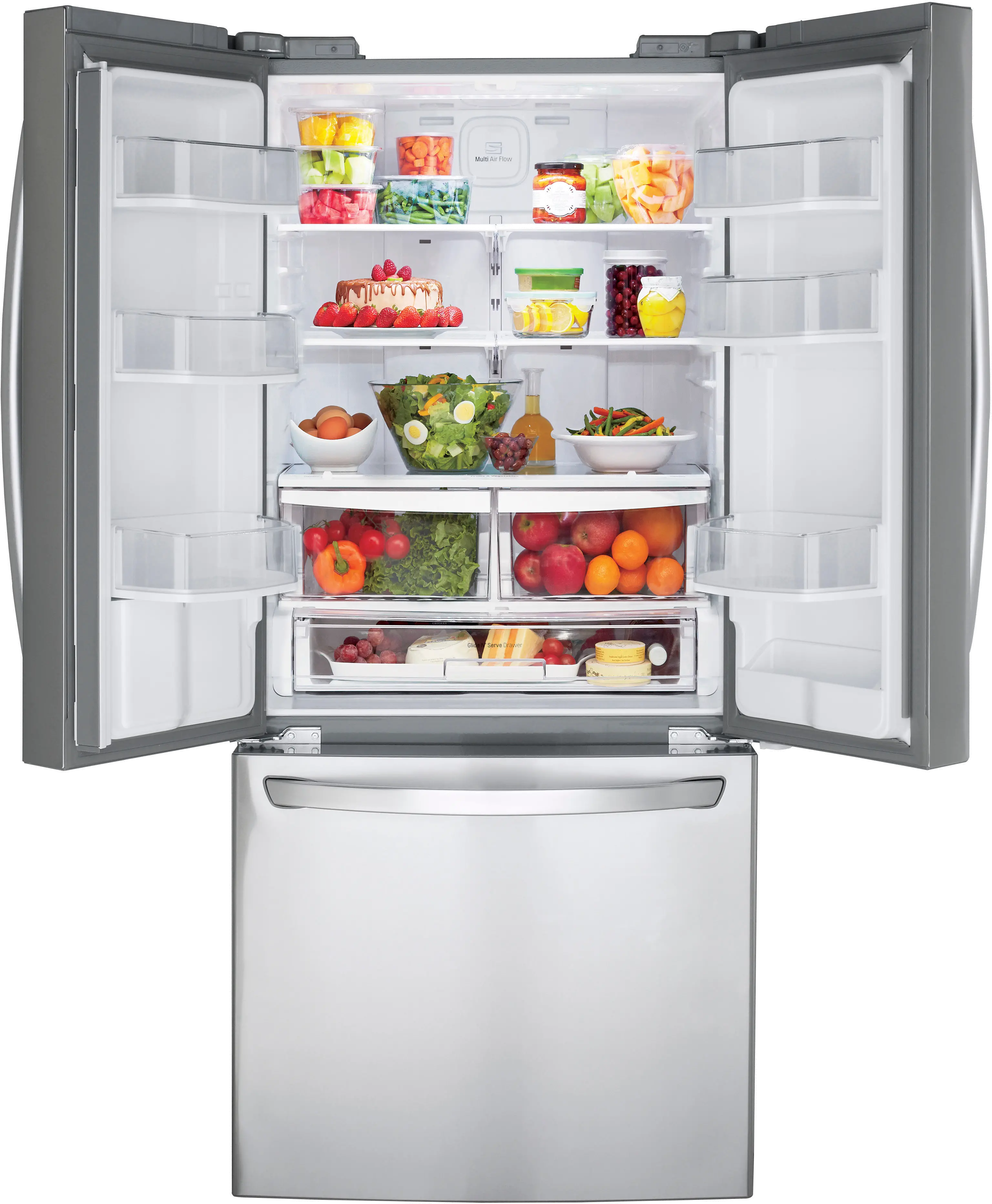 LFDS22520S LG 21.8 cu ft French Door Refrigerator - 30 W Stainless Steel-4