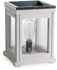 Aged White Wood Vintage Bulb Illumination Warmer