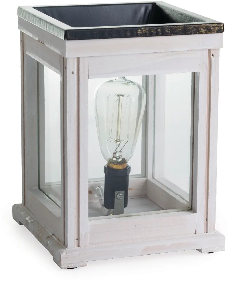 Aged White Wood Vintage Bulb Illumination Warmer