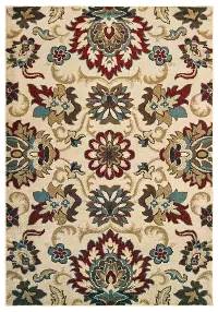 Laurel 5 x 7 Floral Red, Blue, and Green Area Rug