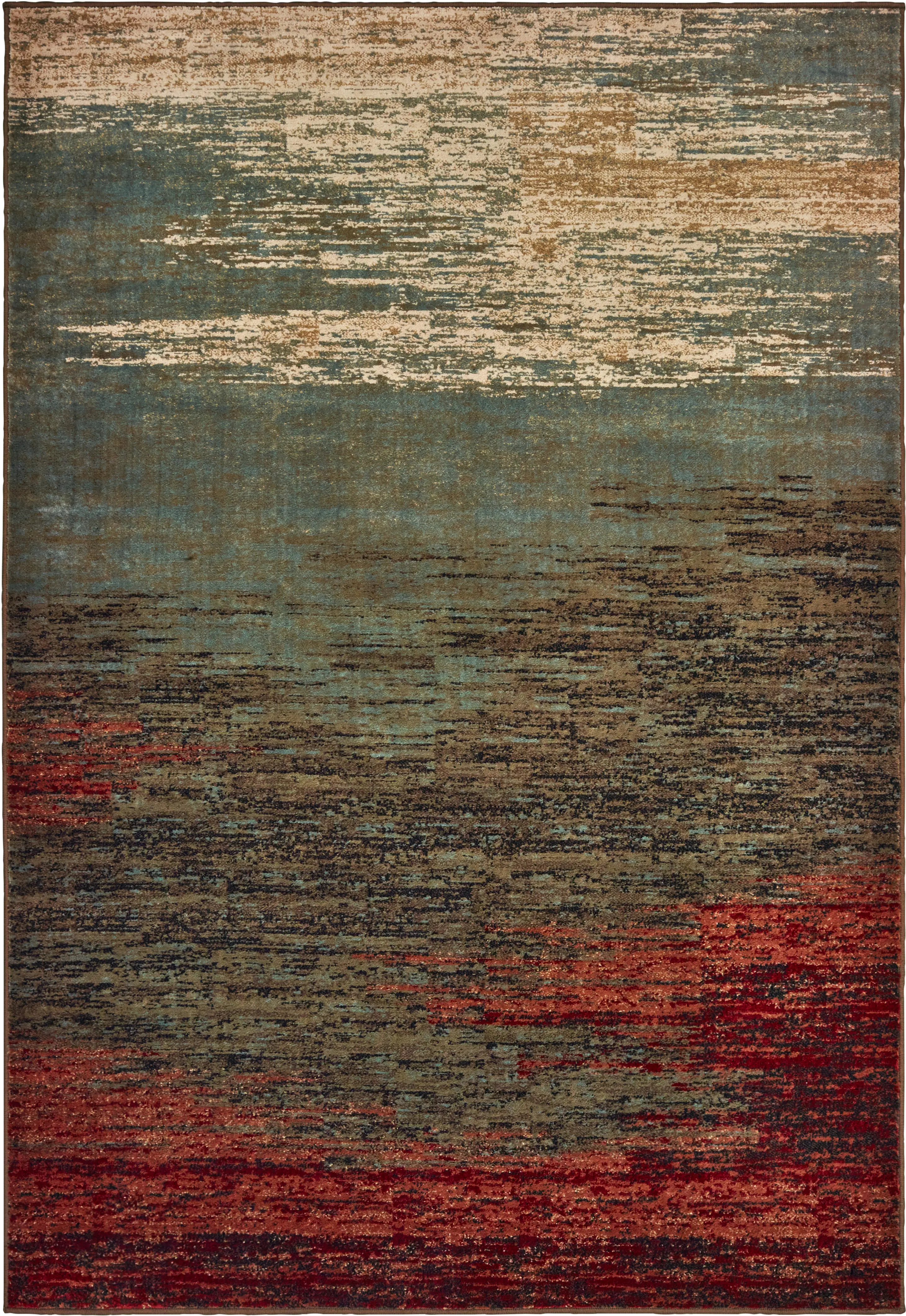 Laurel 5 x 7 Abstract Red, Blue, and Green Area Rug-1