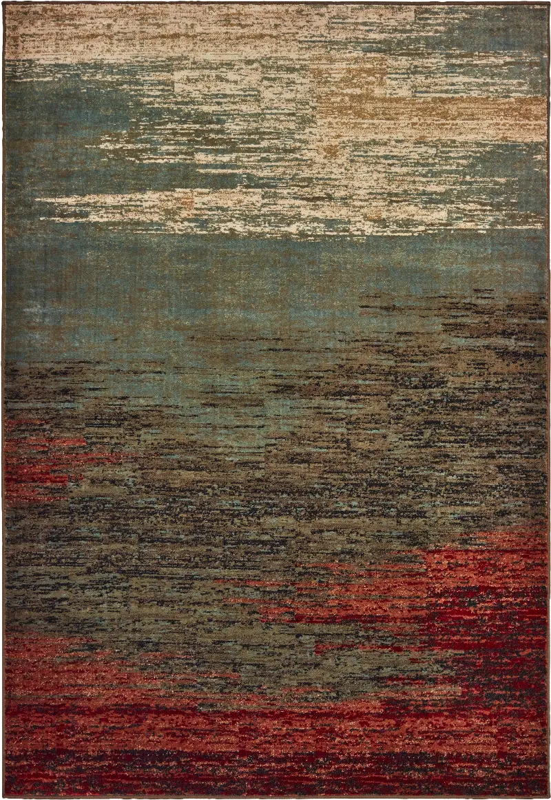 Laurel 5 x 7 Abstract Red, Blue, and Green Area Rug