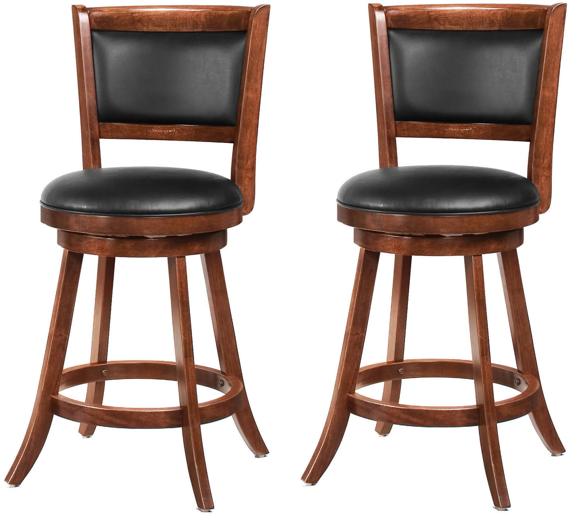 Antonie Brown and Black Swivel Counter Height Stool, Set of 2-1