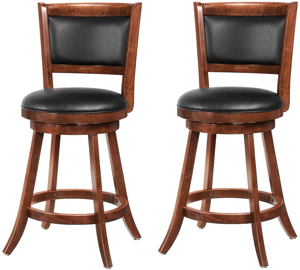 Antonie Brown and Black Swivel Counter Height Stool Set of 2
