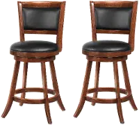 Antonie Brown and Black Swivel Counter Height Stool, Set of 2