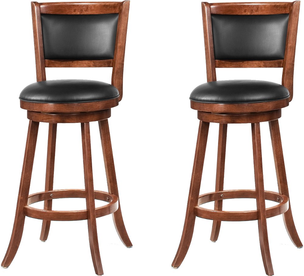Antoine Brown and Black Swivel Bar Stool Set of 2