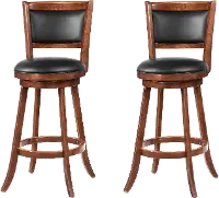 Antoine Brown and Black Swivel Bar Stool, Set of 2